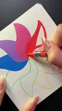 Satisfying Rainbow Flower🌈 Drawing with Acrylic Markers