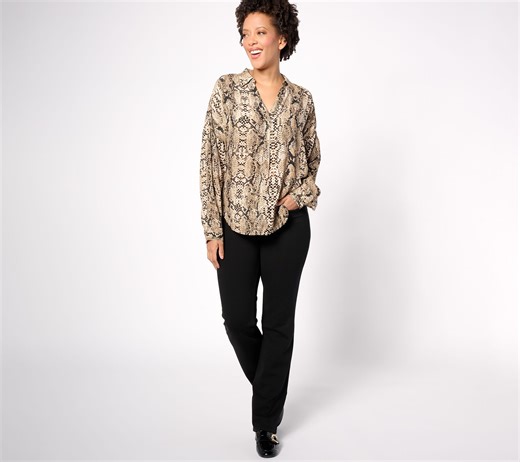 NYDJ Marilyn Straight Ponte Pants- Black - QVC.com