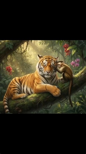#tiger #monkey 🐒🥶🥵