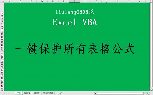 Excel VBA：一键保护所有表格公式