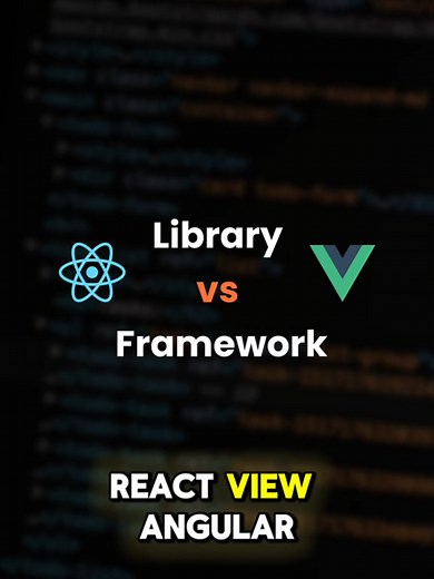 LIBRARY VS FRAMEWORK #coding #programming #programmingtips #javascript #webdevelopment #webdeveloper #library #framework