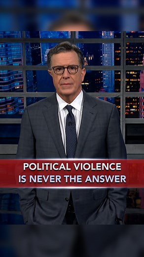 It should go without saying that violence is never the answer to political disagreement, but these days it should be said as often as possible. #StephenColbert #CharlieKirk | The Late Show with Stephen Colbert