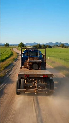 Classic Truck Pulling Load Across Farmland #classictrucks #worktrucks #rural