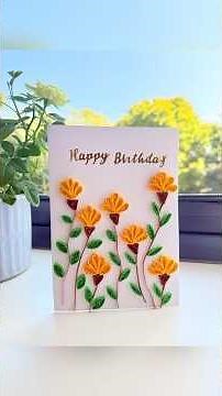 Handmade Quilling Birthday Card 🌸🎂 | Easy Paper Quilling Tutorial #handmadecard #birthdaycard