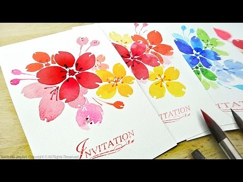 Watercolor Floral Invitations / DIY Handmade Cards - Level 2