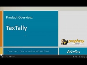 Product Overview: Prophesy TaxTally