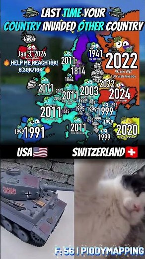 Last Time Your Country Invaded Other Country 🥷 #mapping #map #shorts #popular #fyp