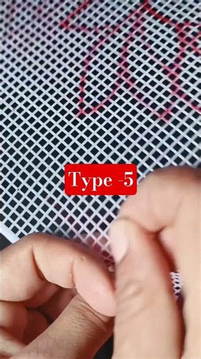 Type -5: Conical back stich on plastic canvas for beginners✅