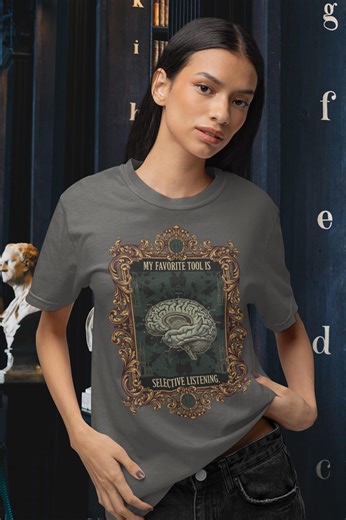 Selective Listening T-shirt Comfort Colors Vintage Brain Anatomy Art Aesthetic Tee - Etsy