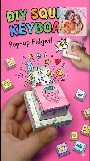 We Fought Over SQUISHY Buttons!🍓 DIY Paper Keyboard Fidget #asmr