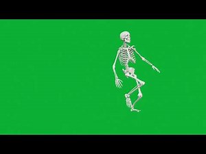 Skeleton Dancing Seamless Loop Animation on Green Screen Background | 4K | FREE TO USE