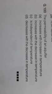 Q.100 The permeability of an aquifer