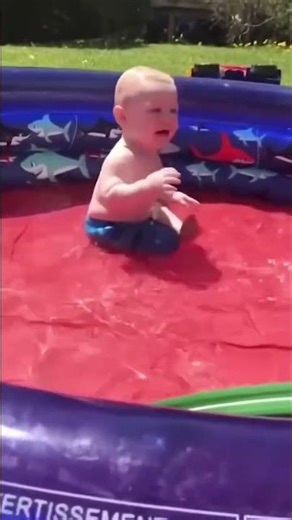 Baby's First Pool Dip: Hilarious Splash Fail! #shorts