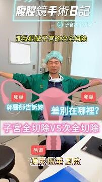 郭醫師告訴妳：子宮全切除VS次全切除 差異在哪裡？#子宮切除 #腹腔鏡 #子宮 #次全切除 #漏尿 #脫垂 海扶微創 郭信宏醫師 #reels #shorts