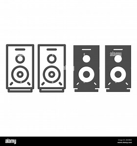 Speakers line and solid icon, Media concept, audio speaker sign on white background, stereo speakers icon in outline style for mobile concept and web Stock Vector Image & Art - Alamy