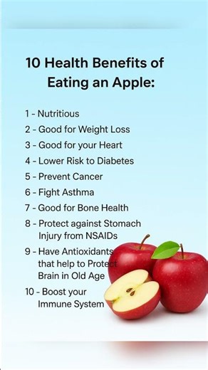 🍎 10 Amazing Health Benefits of Eating an Apple!