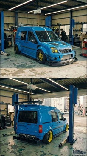 The Ultimate Work Van Transformation! 🤯 Ford Transit Connect Widebody #shorts