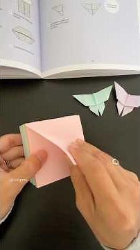 Simple and easy Sticky Note Origami Butterfly #origami #stickynoteorigami #butterfly #折り紙 #shorts