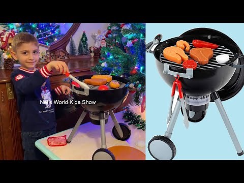 David Pretend Cooking with BBQ Grill Toy - Weber Kids Kettle Barbecue With Light And Sound