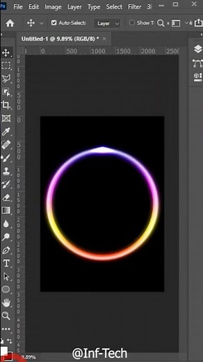 Photoshop Neon Glow Circle Effect | Create RGB Glowing Ring in Photoshop #photoshop #shorts