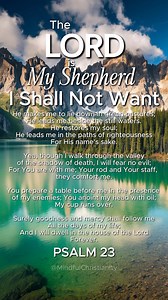 40K views · 608 reactions | Psalm 23 – David’s Prayer for Comfort, Peace, and Trust. #Psalm23 | Mindful Christianity | Facebook