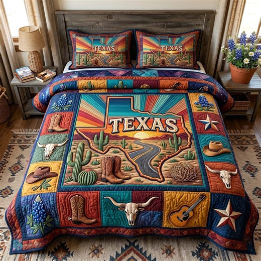 Texas Bedding Set, Western Cowboy Blanket Set, Rustic Texas Quilt Style Bedding, Southwestern Ranch Bedspread Decor - Etsy