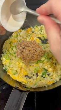 納豆チャーハンを作ってみた #鉄フライパン #納豆
