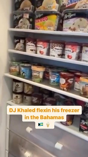 #DJKhaled showing off his freezer in the Bahamas. Y’all rockin with Ice Cream⁉️ | Rap by RAPTV