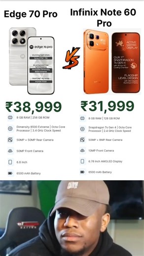 Motorola Edge 70 Pro Vs Infinix Note 60 Pro | Comparison #sbtech #shortvideos #motorola #infinix