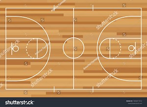 Basketball Court Floor Line On Wood Stock Vector (Royalty Free) 1065817412 | Shutterstock