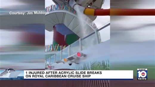 Caught on Camera: Acrylic glass breaks while man was going down water slide on Icon of the Seas cruise ship