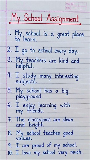 My School Assignment in English
