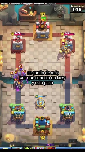 Clash Royale: partida clash con Máquina Voladora y Larry — reacción épica