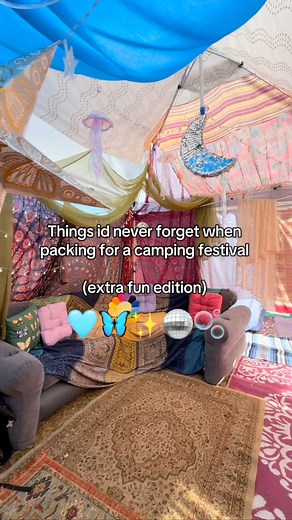 What to bring to a music festival: camping edition with a twist. #musicfestival #festivalprep #festivalsetup #festivalseason #festivalpacking #festivalcamping #festivalinspo #campingsetup | Aura Drop