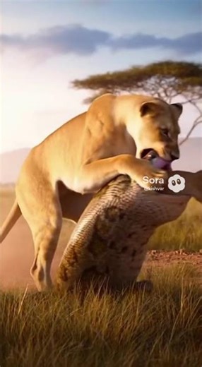Lion SAVES His Cub From Giant Python! You Won’t Believe What Happens Next! 🦁🐍😱