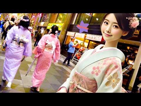 Kyoto 🐶 Kyoto Shijo Town ♪ 💖 4K ASMR Nonstop 1 Hour