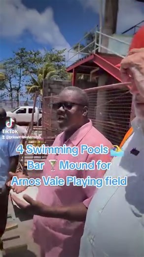 Dimitri Samuel, architect in the Ministry of Economic Planning, has redesigned the area known as the Bleachers at the Arnos Vale Playing Field! The modern look will include a mound, complete with four (4) swimming pools and a classy bar and mini restaurant and other amenities. This will be ready in time for cricket world cup 2024 in #Vincy #cricket #worldcup #love #sports #swimming #bar #progress #NiUnPeloMás | Unity Labour Party