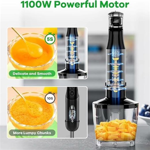 Immersion Blender Handheld Corded Hand Blenders Set