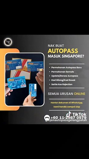 Pening dan tak tahu nak apply autopass di One Motoring? Kenapa nak sakit kepala? Biar kami yg settle. Tau2 siap 😀 Semudah A B C. 📄 Sent dokumen 💰 Buat payment ⏱️ Tunggu siap 🚶 Siap, datang collect 📍SERVICES📍 ✅NEW APPLICATION AUTOPASS ✅AUTOPASS EXPIRED ✅AUTOPASS HILANG ✅UPDATE AUTOPASS ✅SETTLEKAN REJECTION ✅REAPPLICATION ✅COLLECTIONS ✅POSTAGE Mohon awal jangan last minit. Belum tentu mohon terus lulus. Tekan link ye: Whatsapp AUTOPASS ￼⁨ 011-2987 0579 011-5406 0579 🔆Anda gembira kami lagi