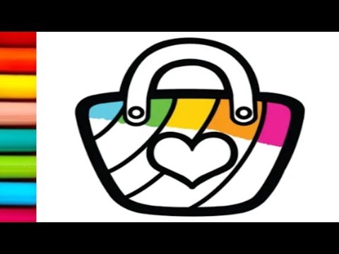 How to draw women purse || Handbag easy step by step drawing || Ladies purse drawing for beginners.