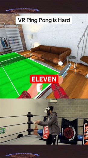 First Day trying VR Ping Pong didn’t go well 😂 #eleven #tabletennis #pingpong