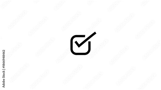 Confirm checkmark symbol. Approved check mark icon animation. Success, Tick mark icon. Correct tick mark icon animation.