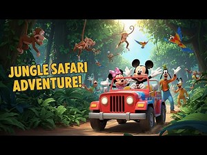 Mickey Mouse Jungle Safari Adventure 🐘 | Fun Learning Video for Kids | Disney Style Cartoon