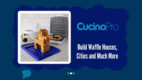 Building Brick Electric Waffle Maker w 2 Construction Eating Plates- Cook Buildable House or Car Waffles, Pancakes in Minutes- Fun Breakfast for Kids Adults- Stack & Build on Serving Dish, Unique Gift