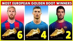 Most European Golden Shoe Winners • Lionel Messi, Cristiano Ronaldo They Are Most Time Winner. The European Golden Shoe, also known as European Golden Boot, is an award that is presented each season to the leading goalscorer in league matches from the top division of every European national league. Lionel Messi is the all time record winner of the award. This Vido Show Most European Golden Boot Winners. #GoldenBoot #GoldenShoe | Football World
