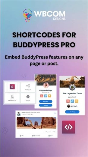 Build Dynamic Community Pages with Shortcodes for BuddyPress Pro | Wbcom Designs