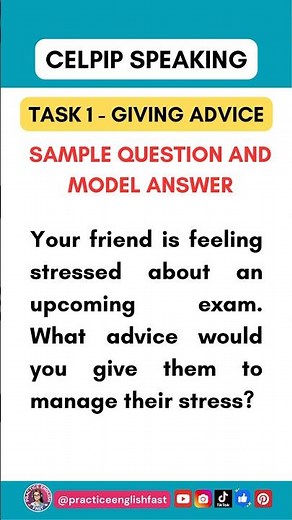 CELPIP SPEAKING TASK 1 - GIVING ADVICE | Sample Question and Model Answer #celpipspeaking #celpip