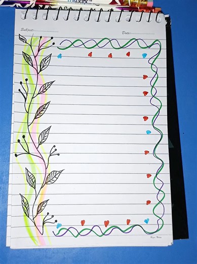 Beautiful Leaf Border Design for Paper Decoration