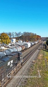 Do you like Timelapse’s? A westbound NS manifest meets an eastbound as they roll through Cresson, PA. Cresson, PA - October 2024 #railroad #railway #train #drone #rail #reels #reelsvideo #timelapse #fall #trains | Craig Hensley Photography