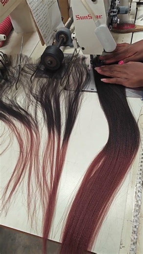African wig making.sewing machine. #hairstyle #wigs #hair